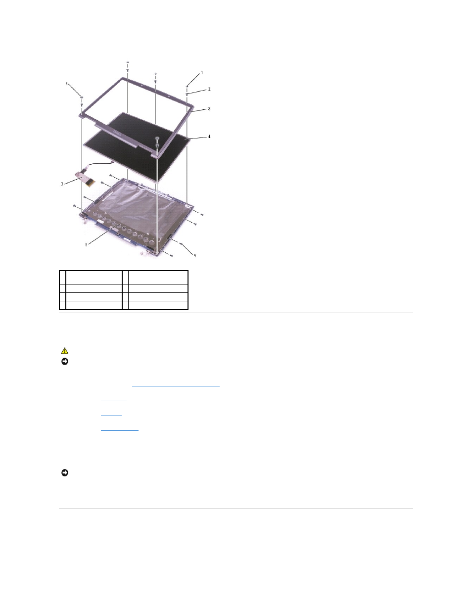 Display bezel, Display panel | Dell Inspiron 5160 User Manual | Page 11 / 42