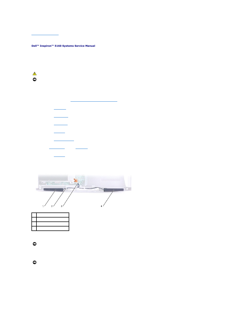 Speakers, Removing the speakers | Dell Inspiron 5160 User Manual | Page 27 / 42