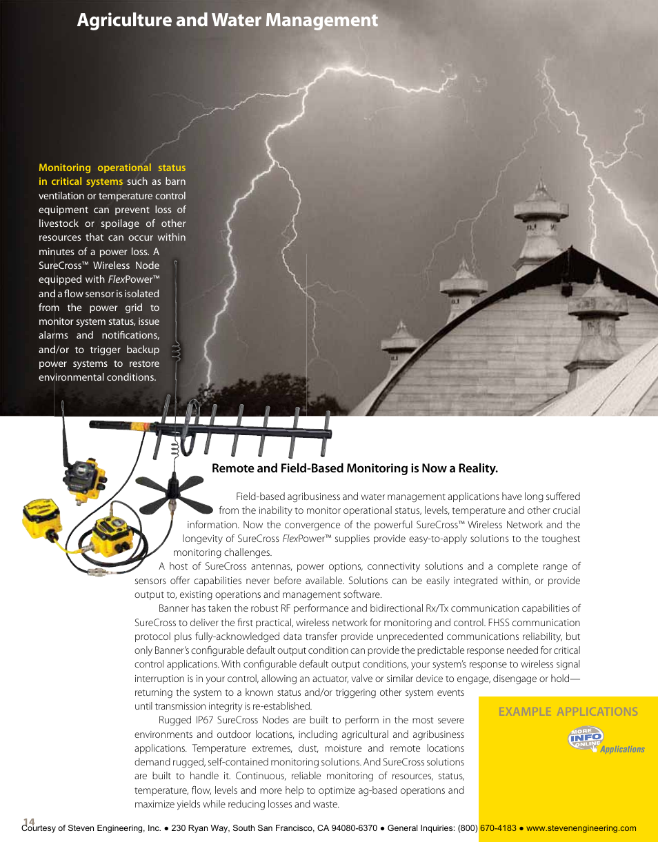 Agriculture and water management | Banner American Products Wireless Network User Manual | Page 14 / 32