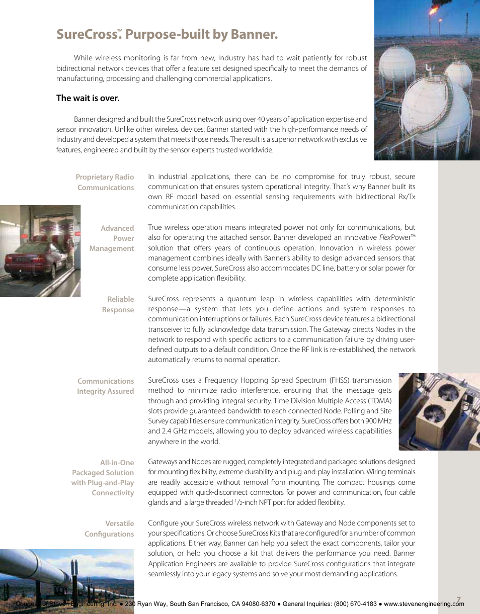 Surecross, Purpose-built by banner | Banner American Products Wireless Network User Manual | Page 7 / 32