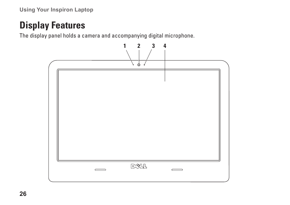 Display features | Dell Inspiron 13 (1370, Late 2009) User Manual | Page 28 / 78