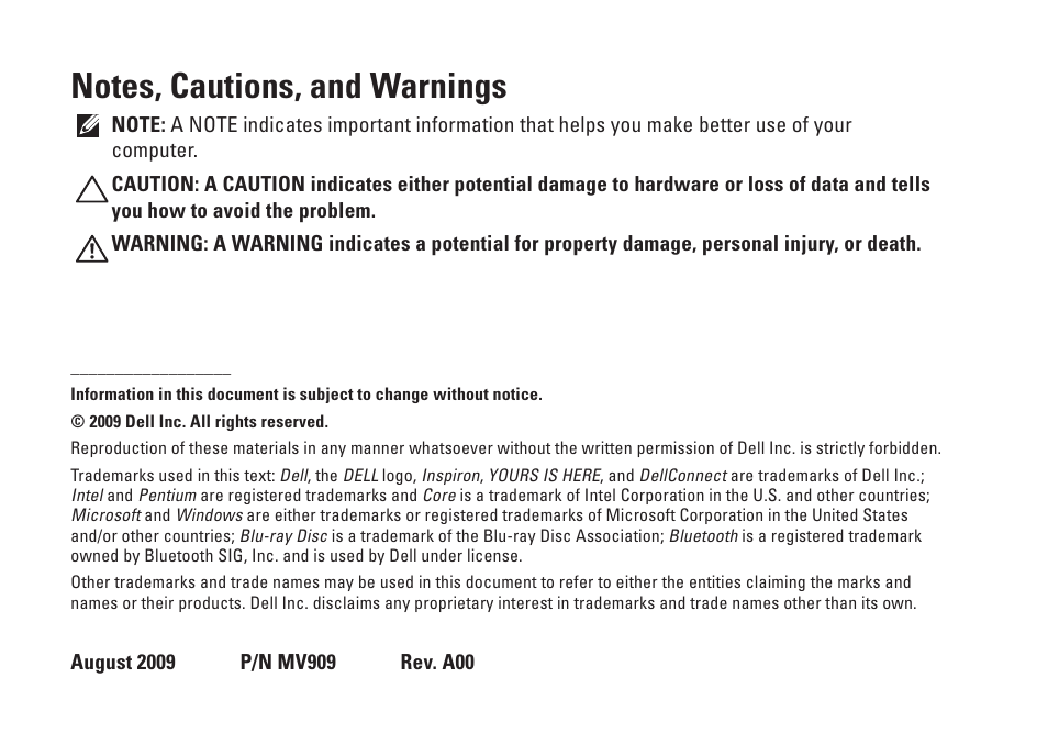 Dell Inspiron 13 (1370, Late 2009) User Manual | Page 4 / 78