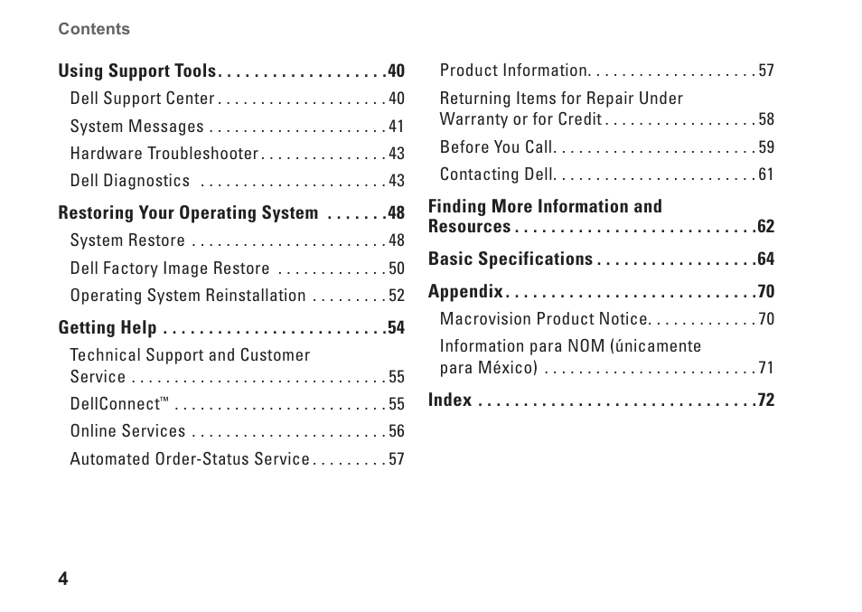 Dell Inspiron 13 (1370, Late 2009) User Manual | Page 6 / 78