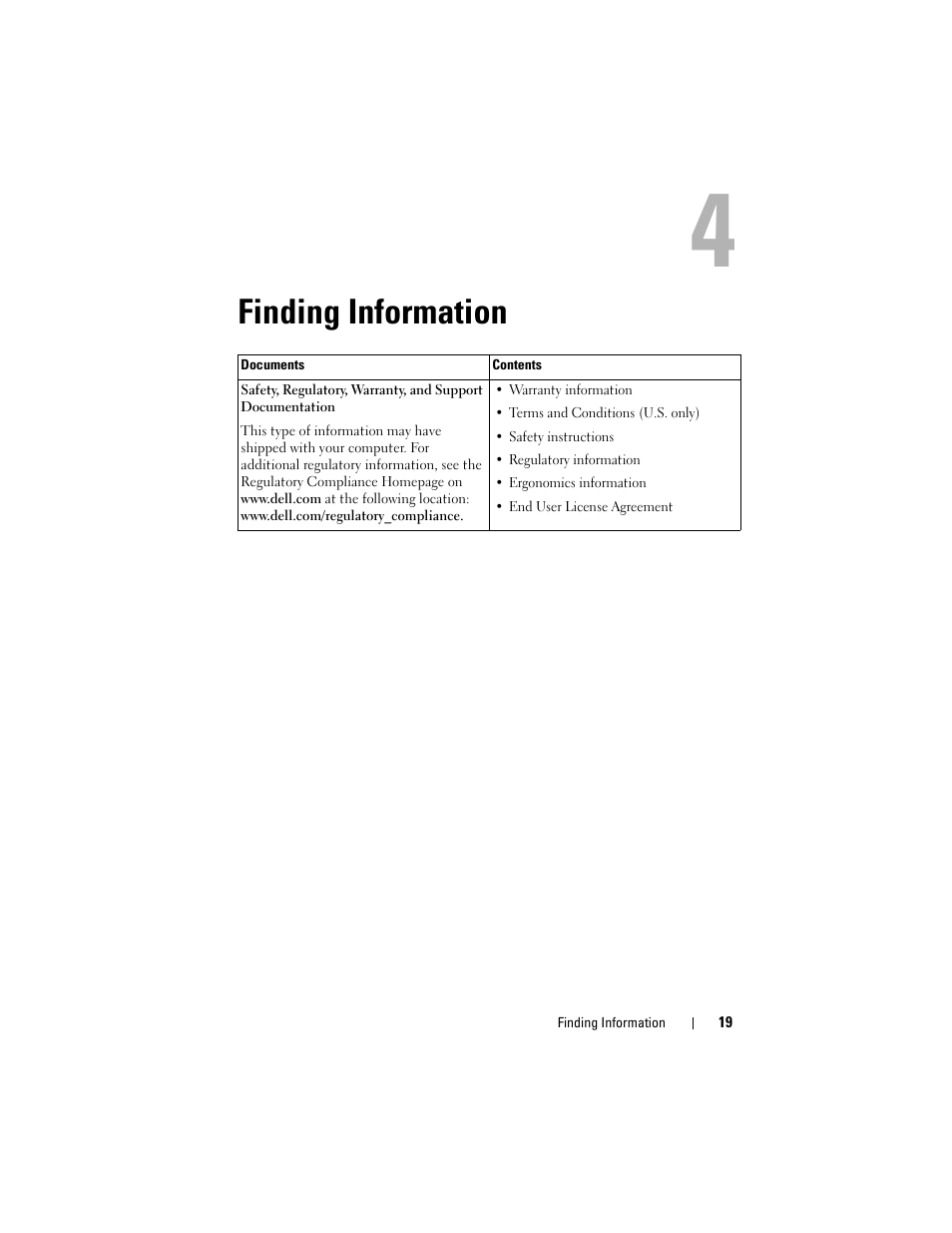 Finding information | Dell E-View Laptop Stand User Manual | Page 19 / 20