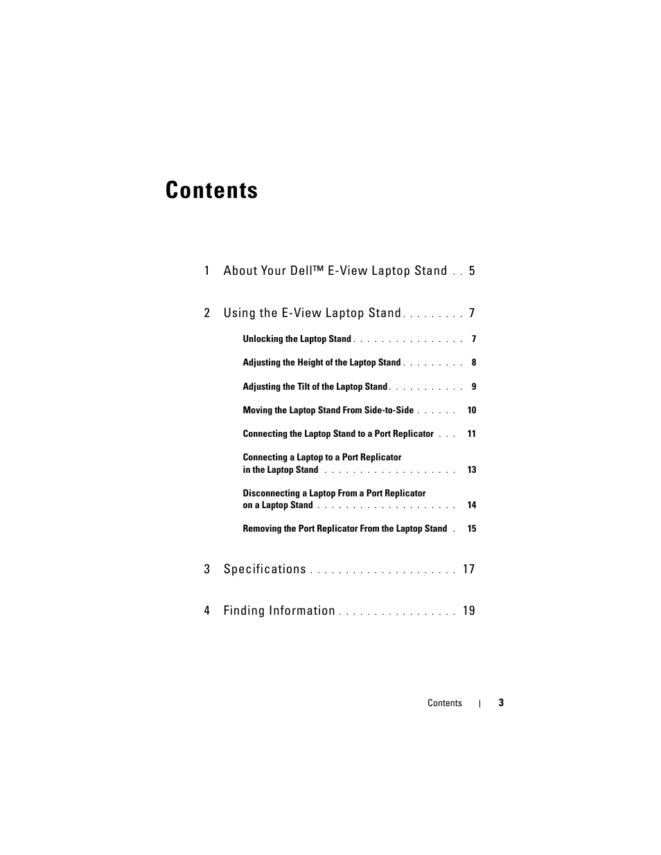 Dell E-View Laptop Stand User Manual | Page 3 / 20