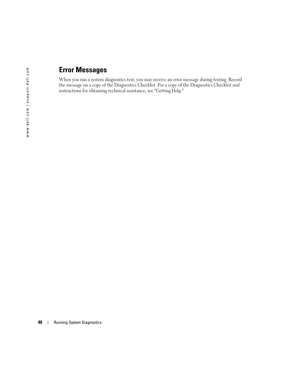 Error messages | Dell PowerEdge 1800 User Manual | Page 40 / 160