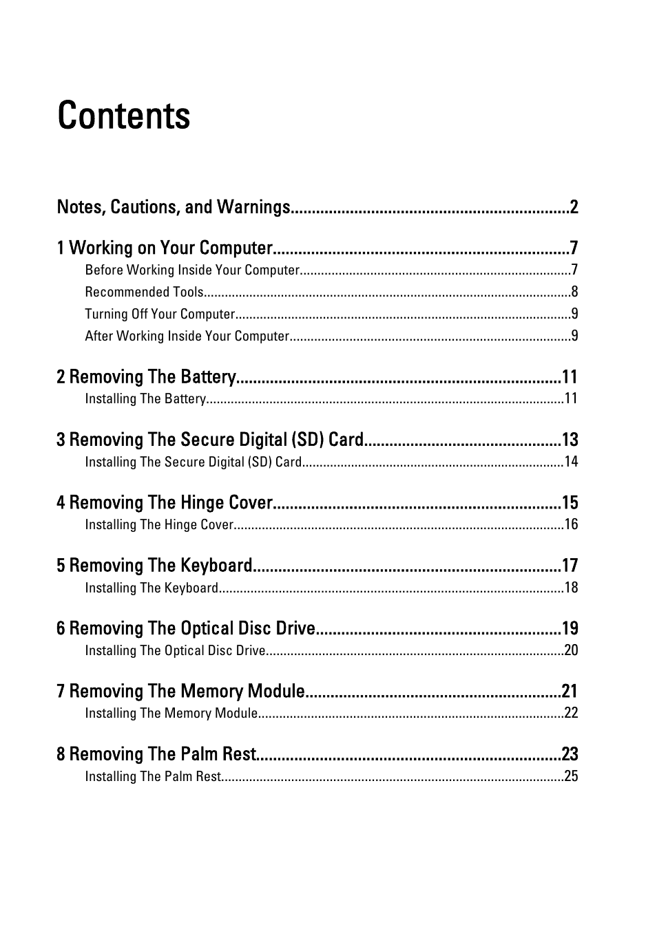 Dell Vostro 1550 (Mid 2011) User Manual | Page 3 / 86