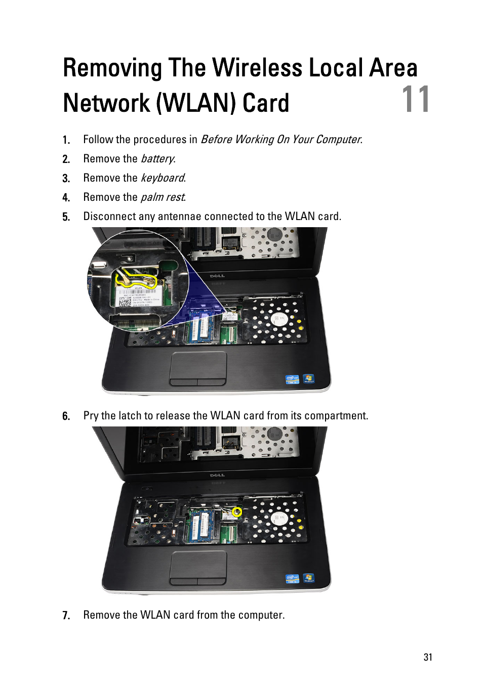 Dell Vostro 1550 (Mid 2011) User Manual | Page 31 / 86