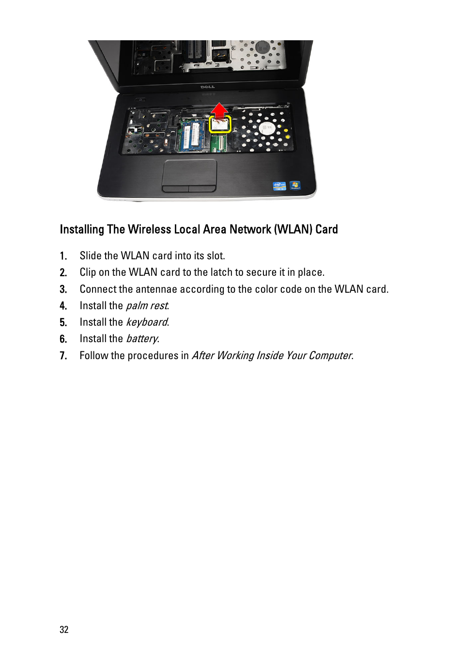 Dell Vostro 1550 (Mid 2011) User Manual | Page 32 / 86