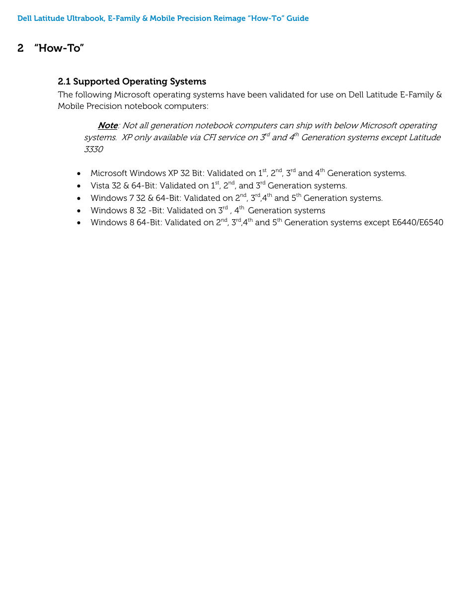 2 “how-to, Supported operating systems | Dell Latitude E5540 (Late 2013) User Manual | Page 5 / 46