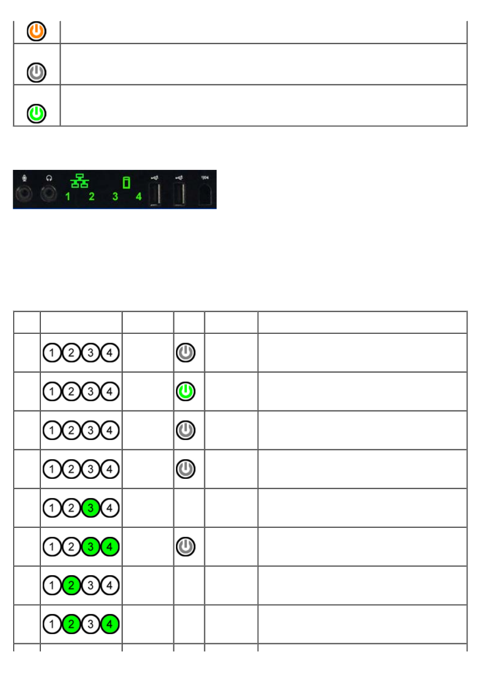 Diagnostic light codes, Pre-post diagnostic light patterns | Dell Precision T7500 (Early 2009) User Manual | Page 12 / 108
