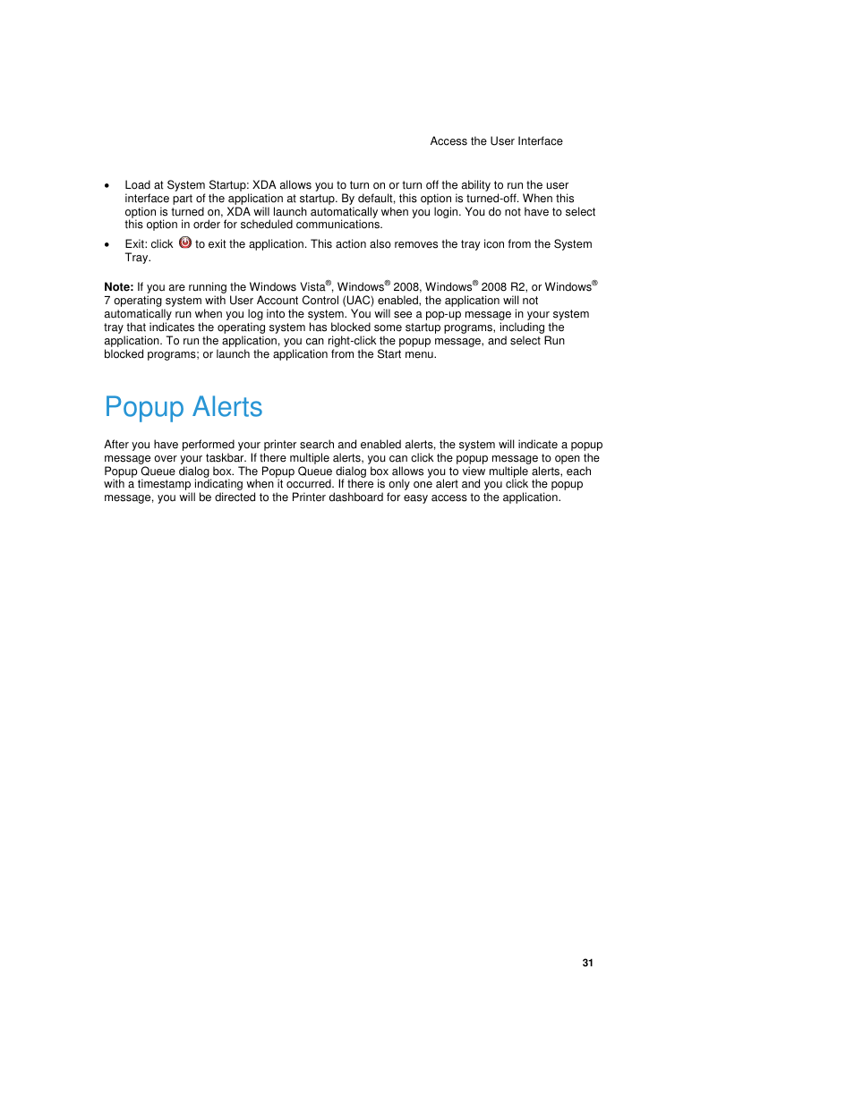 Popup alerts | Dell Print Page Services User Manual | Page 35 / 92