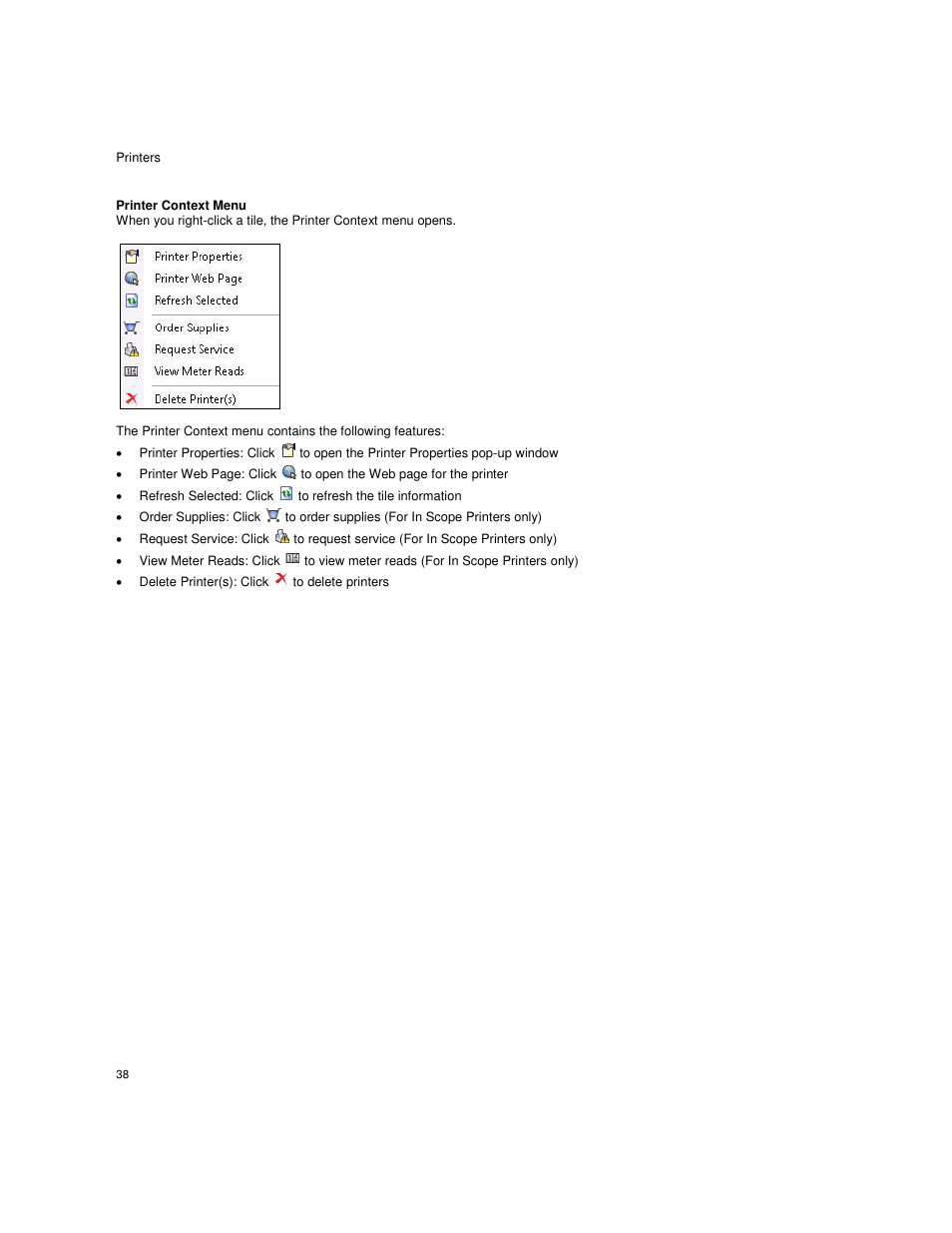 Delete printer(s): click to delete printers, List | Dell Print Page Services User Manual | Page 42 / 92