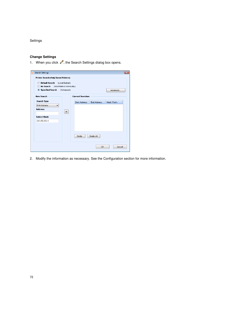 Change settings, Status read | Dell Print Page Services User Manual | Page 76 / 92