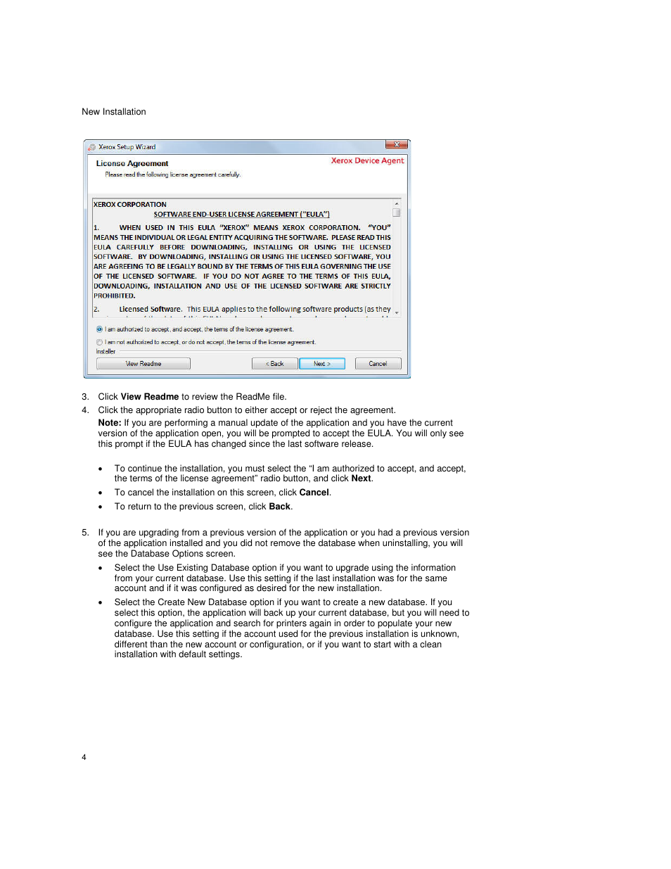 Click view readme to review the readme file, To return to the previous screen, click back | Dell Print Page Services User Manual | Page 8 / 92