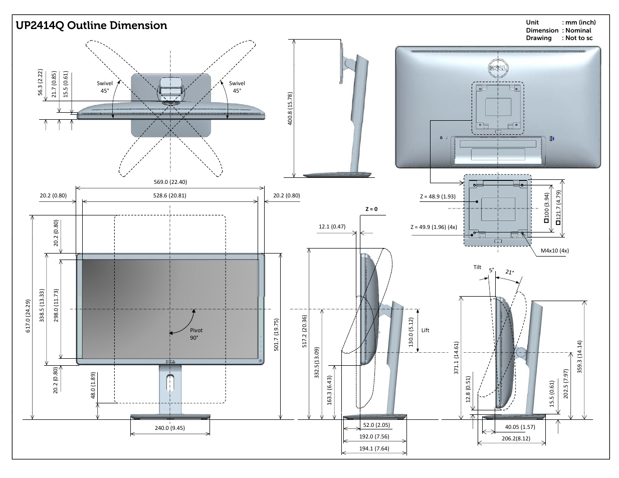 Dell UP2414Q Monitor User Manual | 1 page