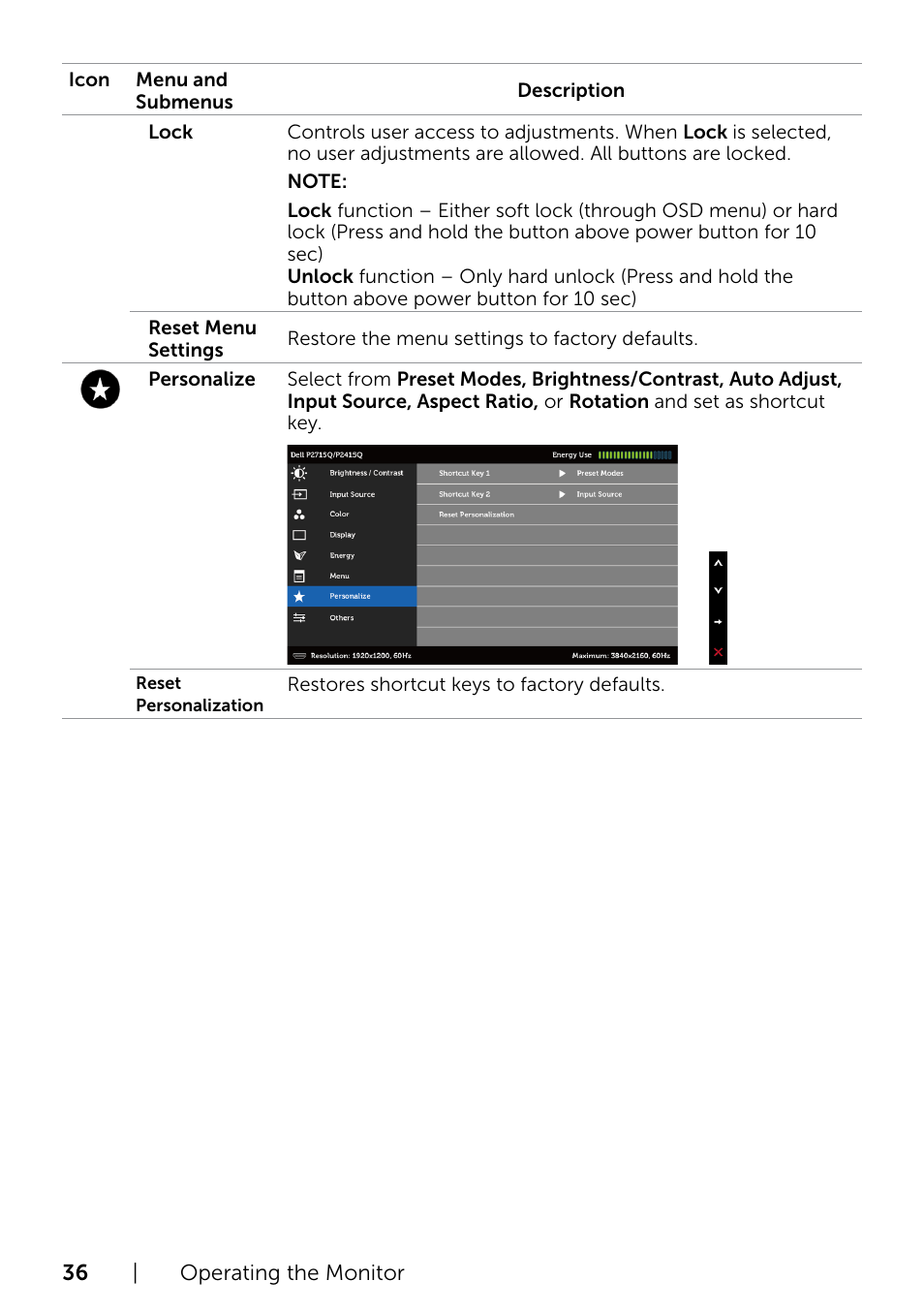 Dell P2415Q Monitor User Manual | Page 36 / 51