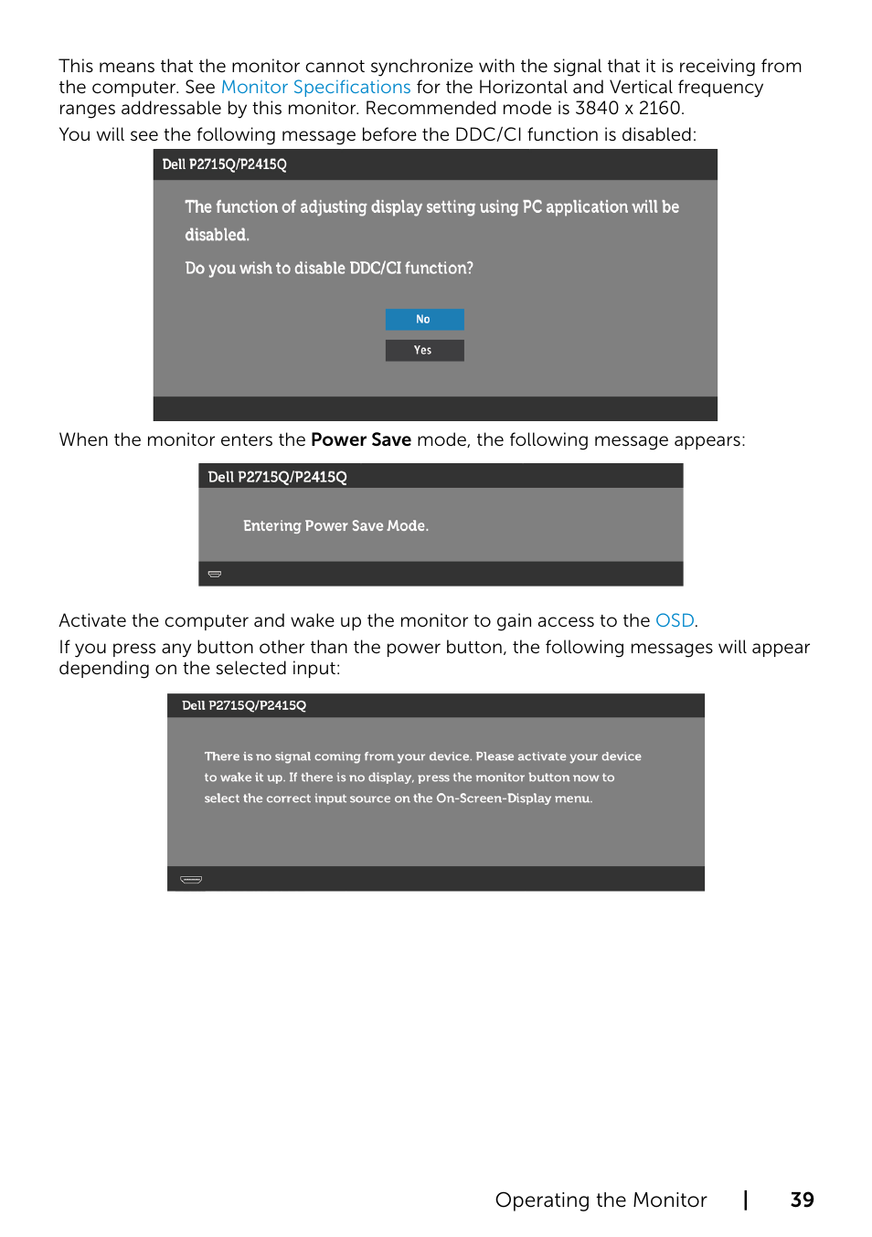 Dell P2415Q Monitor User Manual | Page 39 / 51