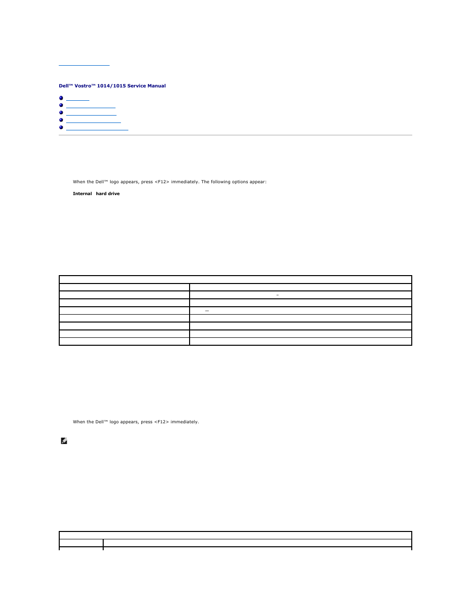 System setup, Boot menu, Navigation keystrokes | Entering system setup, System setup menu options | Dell Vostro 1015 (Mid 2009) User Manual | Page 64 / 76