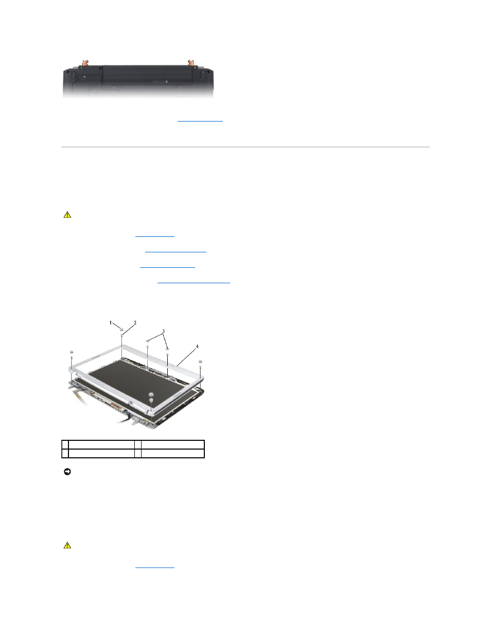 Display bezel, Removing the display bezel, Replacing the display bezel | Dell Inspiron 1520 (Mid 2007) User Manual | Page 26 / 66