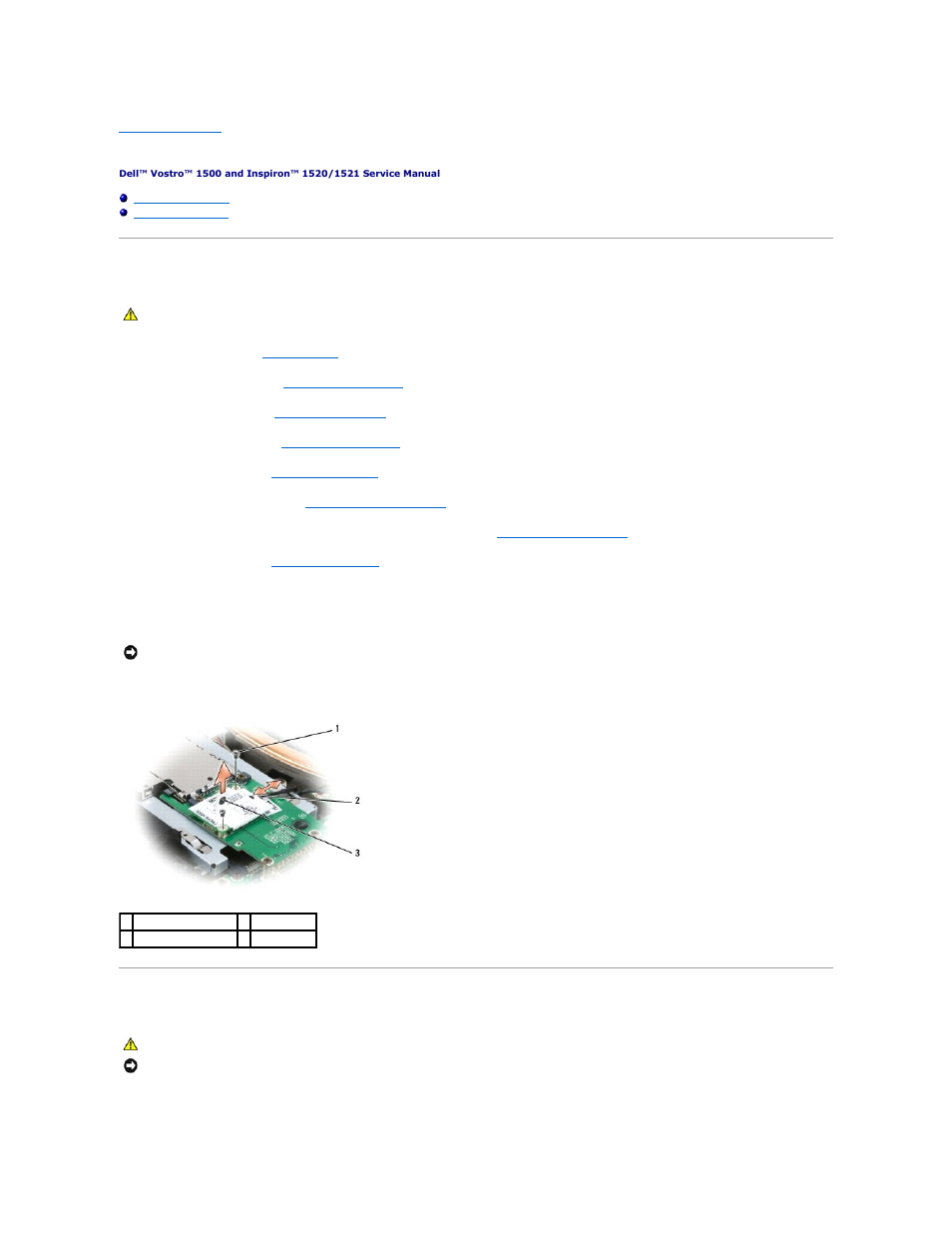 Modem, Removing the modem, Replacing the modem | Dell Inspiron 1520 (Mid 2007) User Manual | Page 52 / 66