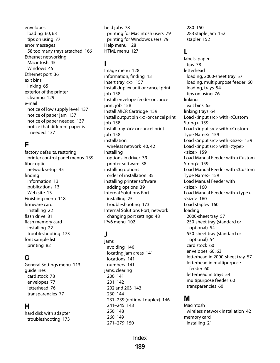 Dell 5350dn Mono Laser Printer User Manual | Page 189 / 193