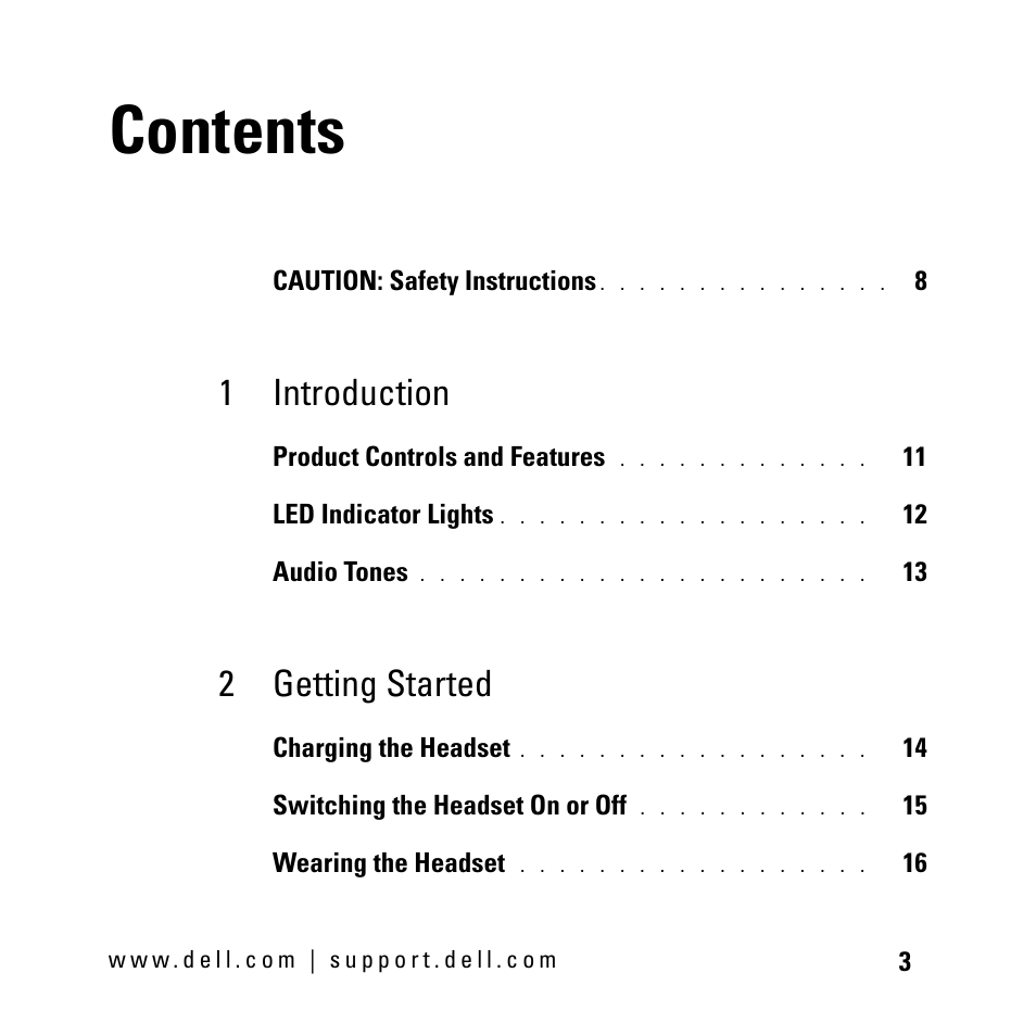 Dell BH200 Bluetooth 2.0 EDR Stereo Headset User Manual | Page 3 / 93