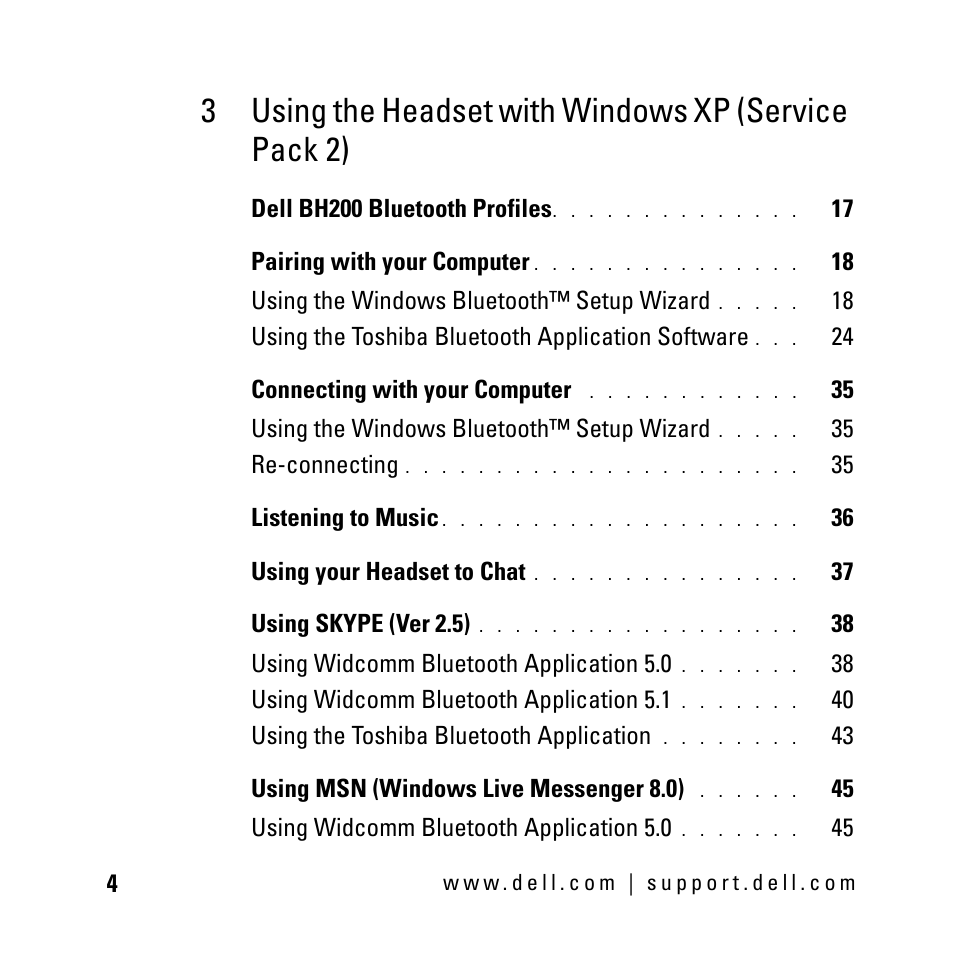 Dell BH200 Bluetooth 2.0 EDR Stereo Headset User Manual | Page 4 / 93