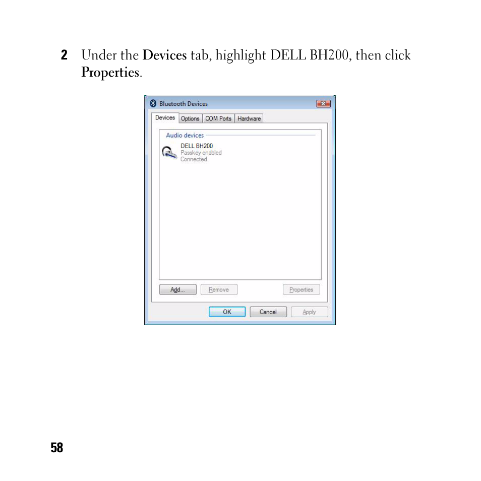 Dell BH200 Bluetooth 2.0 EDR Stereo Headset User Manual | Page 58 / 93