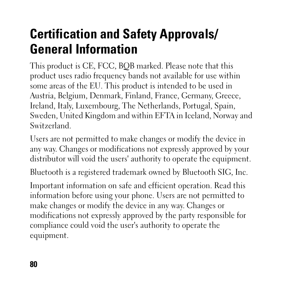 Dell BH200 Bluetooth 2.0 EDR Stereo Headset User Manual | Page 80 / 93