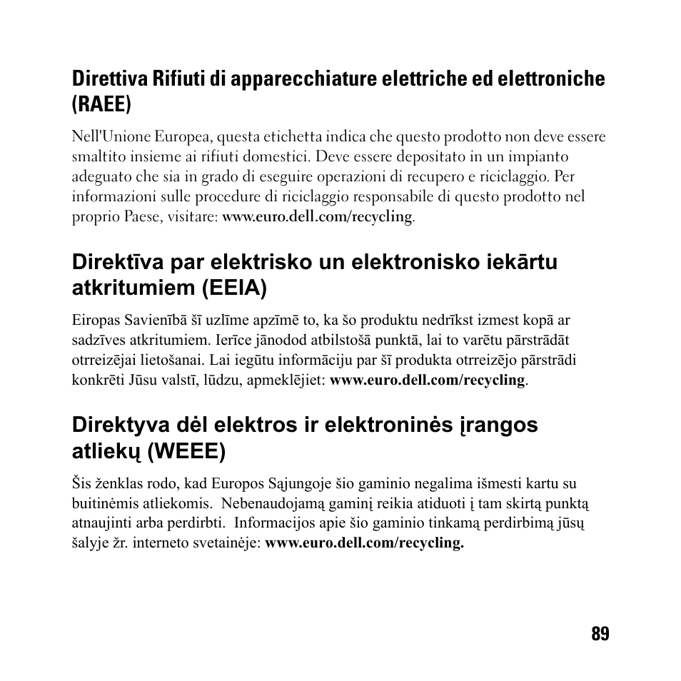 Dell BH200 Bluetooth 2.0 EDR Stereo Headset User Manual | Page 89 / 93