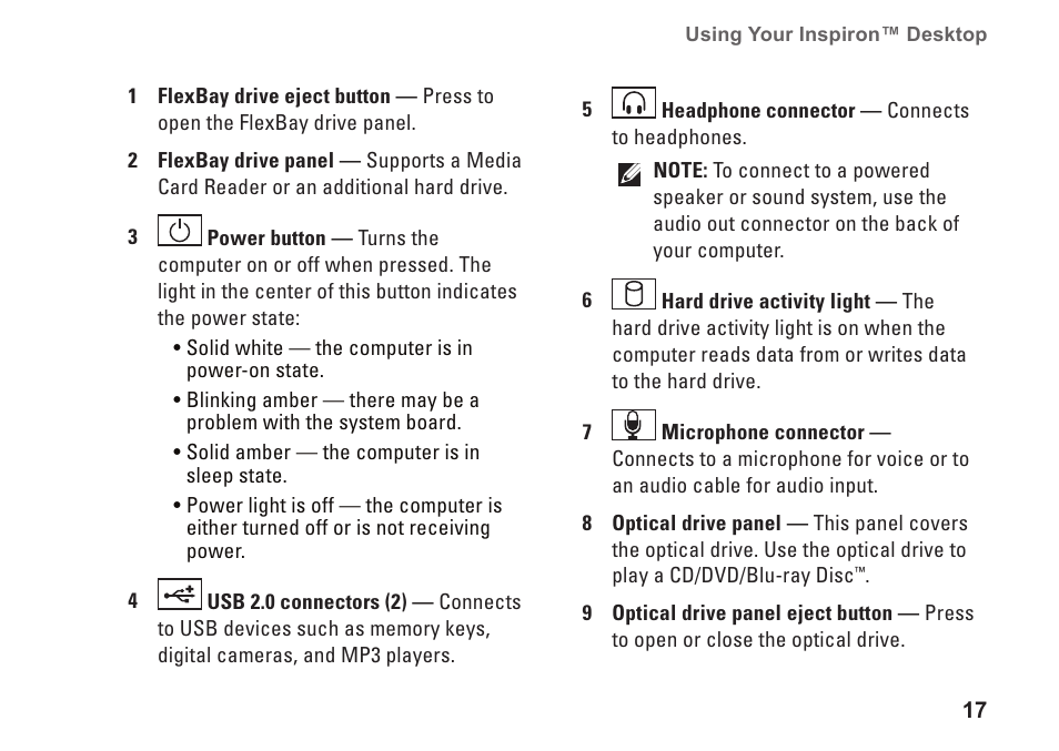 Dell Inspiron 545s (Early 2009) User Manual | Page 19 / 66