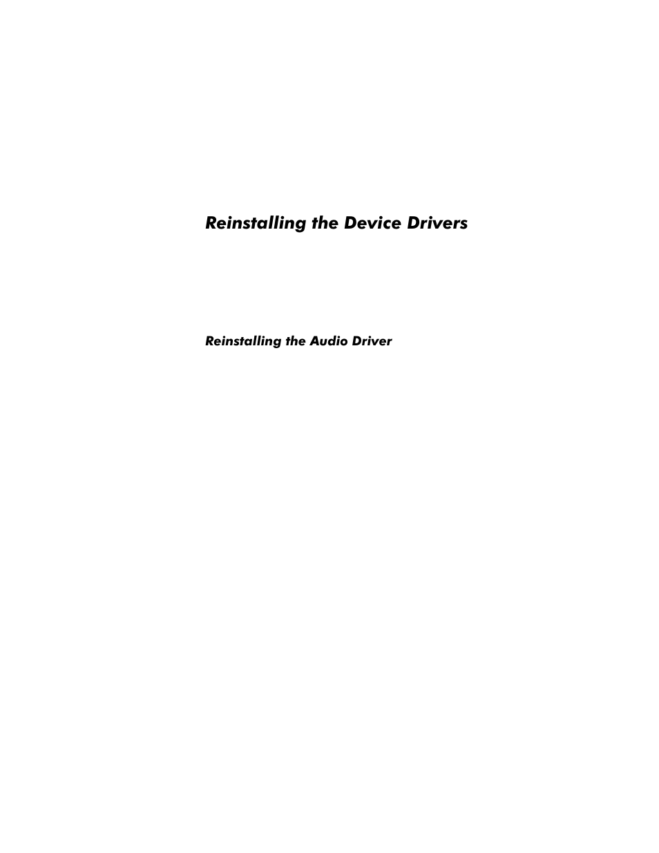 Reinstalling the device drivers, Reinstalling the audio driver, 5hlqvwdoolqjwkh'hylfh'ulyhuv | 5hlqvwdoolqjwkh$xglr'ulyhu | Dell Inspiron 3500 User Manual | Page 7 / 8
