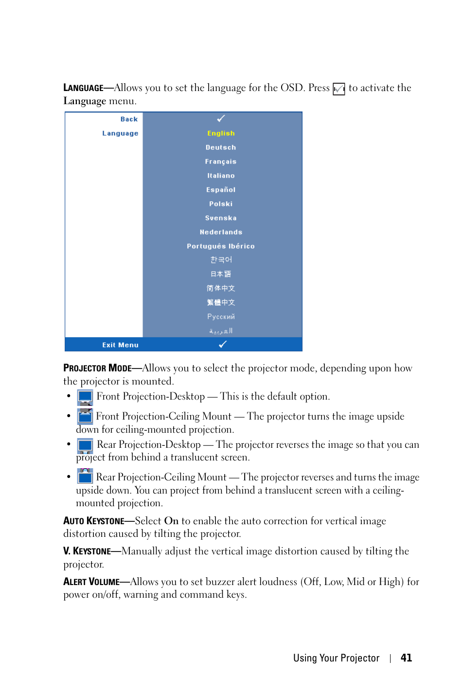 Dell 4310WX Projector User Manual | Page 41 / 82
