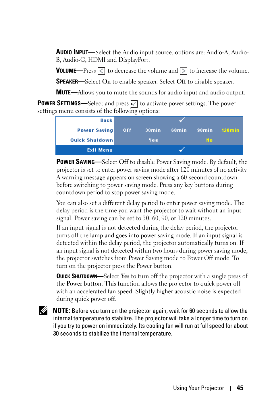 Dell 4310WX Projector User Manual | Page 45 / 82