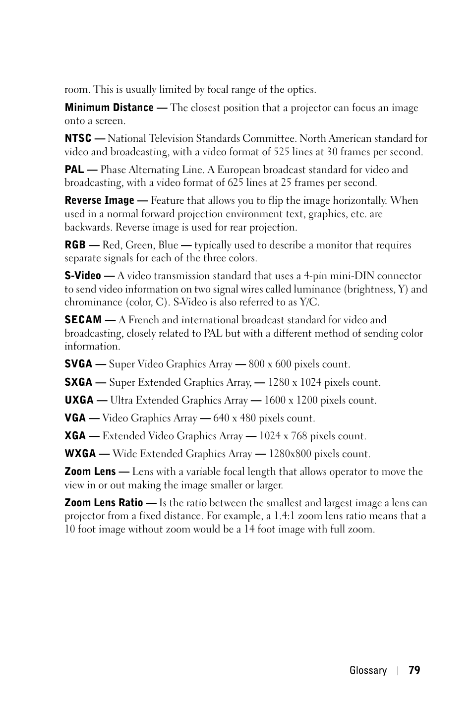 Dell 4310WX Projector User Manual | Page 79 / 82