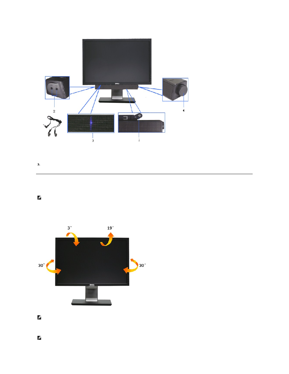 Using the tilt, swivel, and vertical extension, Tilt, swivel, Vertical extension | Dell U3011 Monitor User Manual | Page 28 / 38