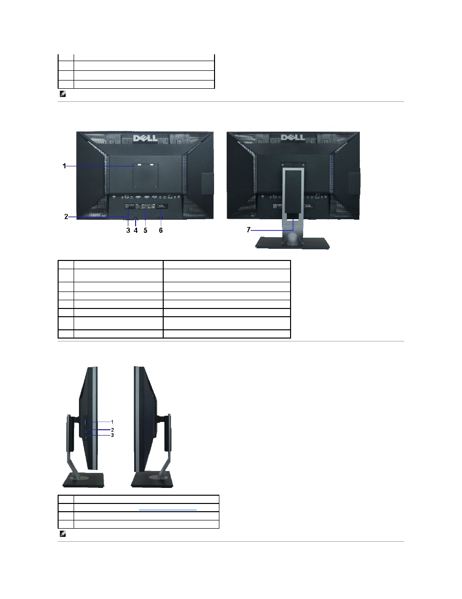 Back view side view | Dell U3011 Monitor User Manual | Page 4 / 38