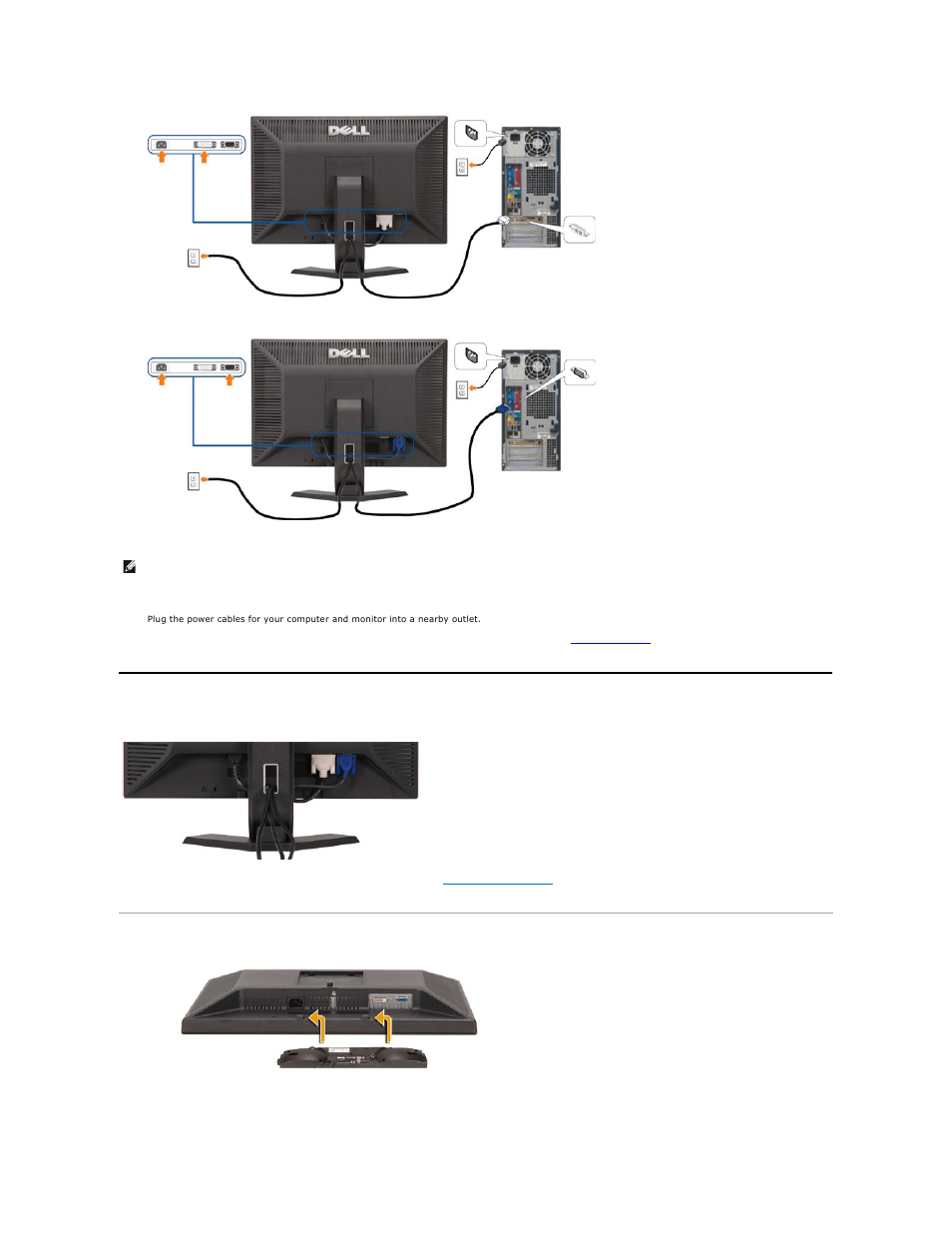 Organizing your cables, Attaching the soundbar (optional), Attaching the soundbar | Dell E248WFP Monitor User Manual | Page 26 / 30