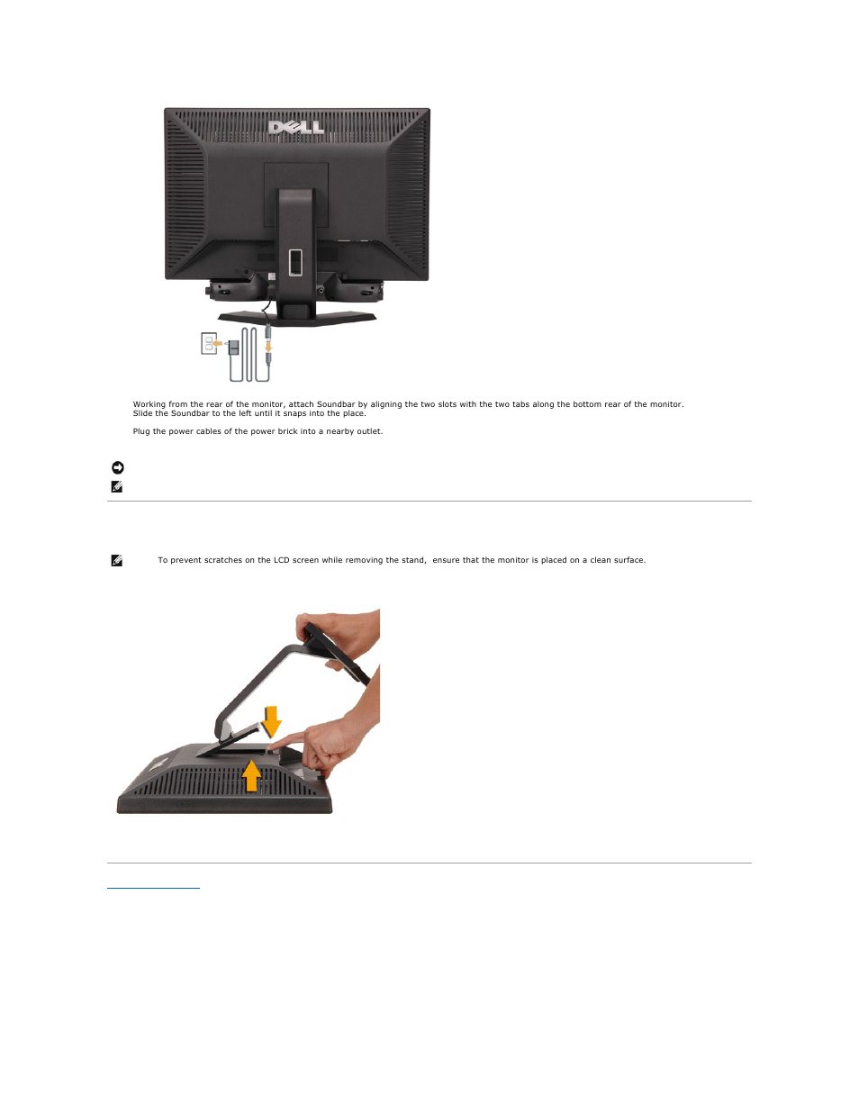 Removing the stand | Dell E248WFP Monitor User Manual | Page 27 / 30