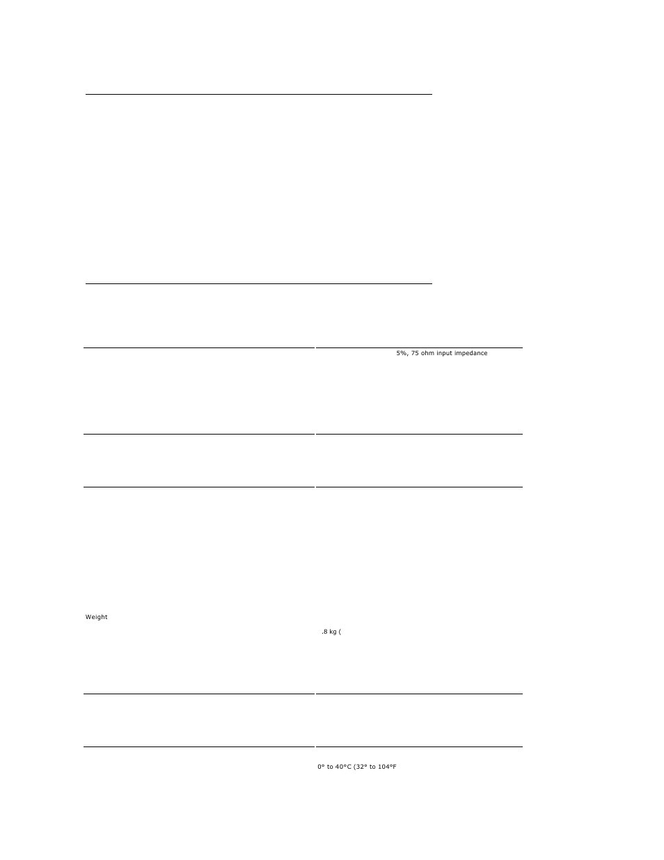 Electrical, Physical characteristics, Environmental | Dell E248WFP Monitor User Manual | Page 7 / 30