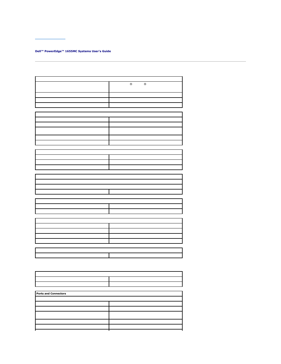 Technical specifications, Server module system | Dell PowerEdge 1655MC User Manual | Page 2 / 28