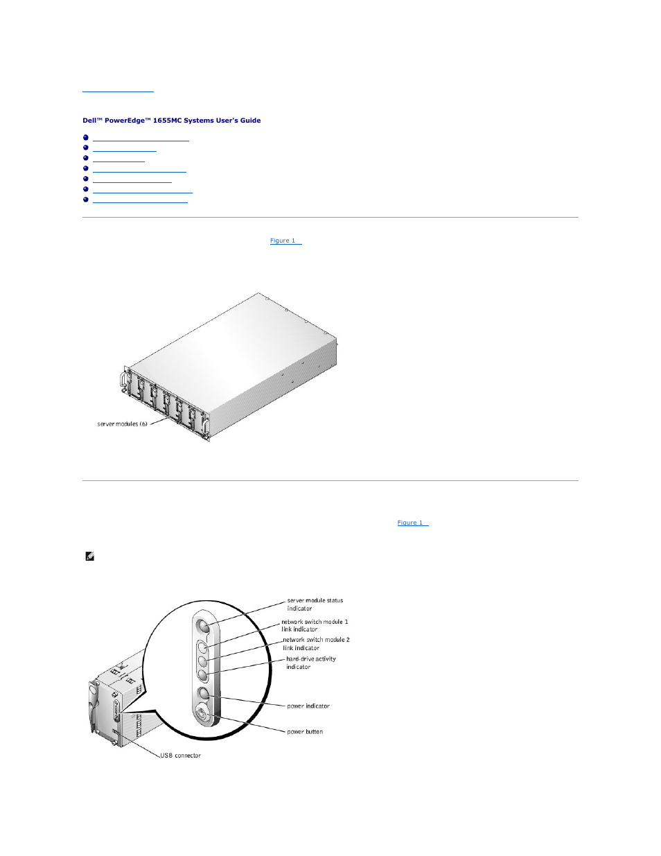 System overview, Server module status features | Dell PowerEdge 1655MC User Manual | Page 4 / 28