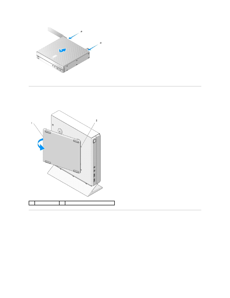Removing the side cover, Replacing the side cover | Dell OptiPlex FX160 (Late 2008) User Manual | Page 11 / 65