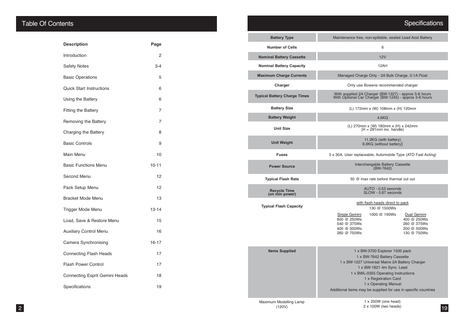 Bowens EXPLORER 1500 BW7640 User Manual | Page 2 / 10