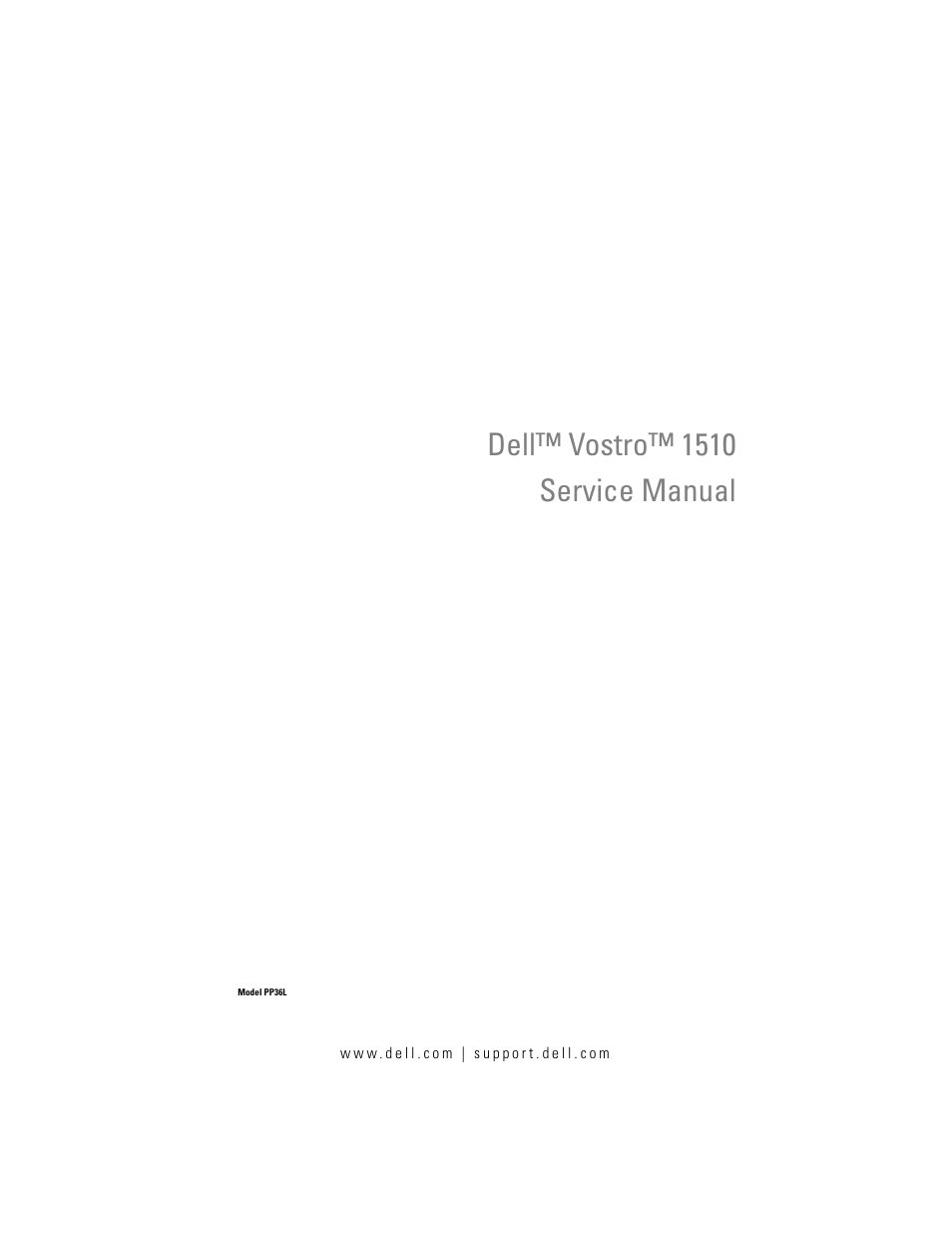 Dell Vostro 1510 (Early 2008) User Manual | 116 pages