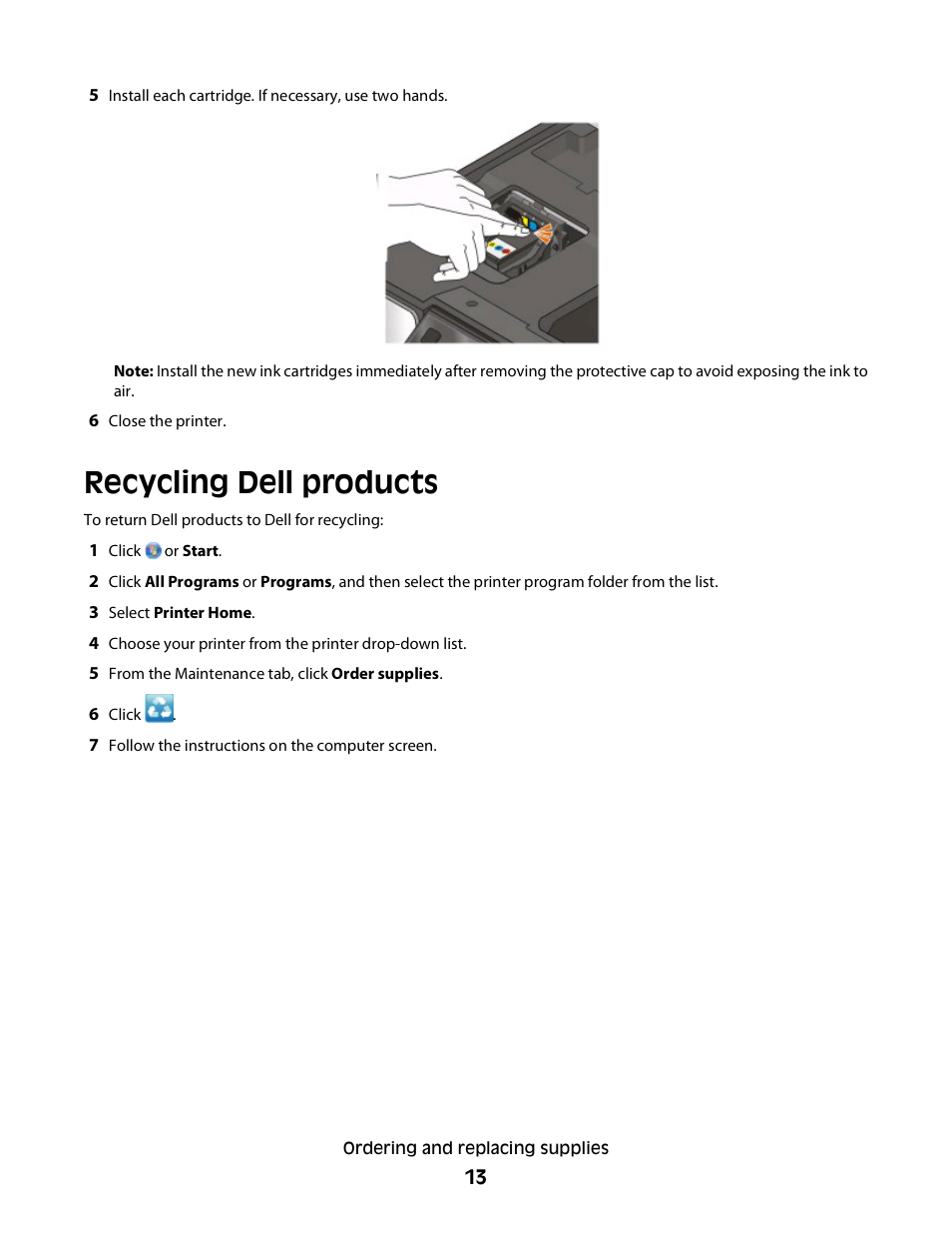 Recycling dell products | Dell P513w All In One Photo Printer User Manual | Page 13 / 134