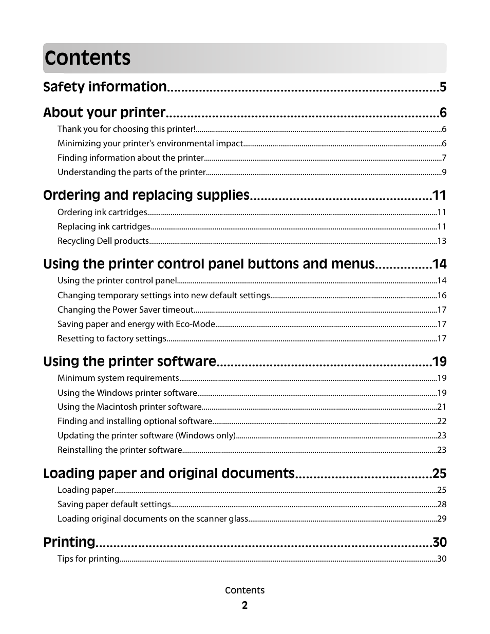 Dell P513w All In One Photo Printer User Manual | Page 2 / 134