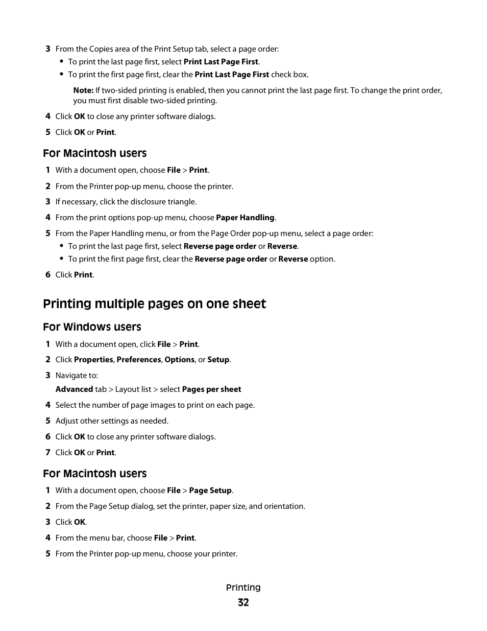 Printing multiple pages on one sheet | Dell P513w All In One Photo Printer User Manual | Page 32 / 134