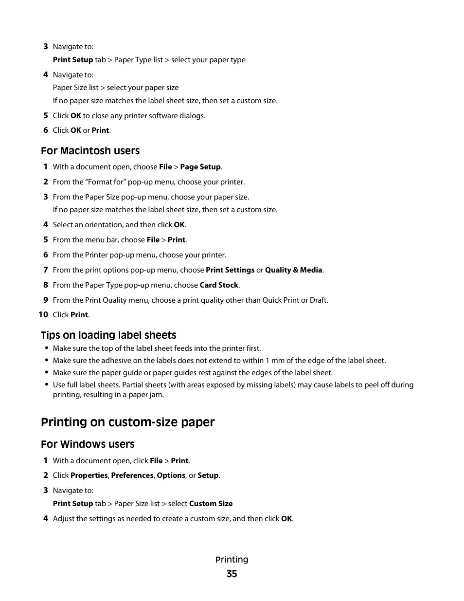Printing on custom-size paper | Dell P513w All In One Photo Printer User Manual | Page 35 / 134